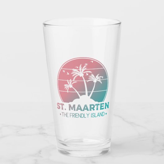 Sint-Maarten | Gradiënt Sint-Martin Retro Glas (Voorkant)