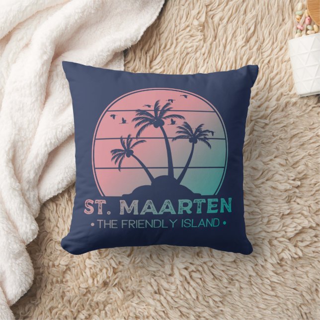 Sint-Maarten | Gradiënt Sint-Martin Retro Kussen (Deken)