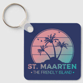 Sint-Maarten | Gradiënt Sint-Martin Retro Sleutelhanger