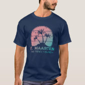Sint-Maarten | Gradiënt Sint-Martin Retro T-shirt (Voorkant)