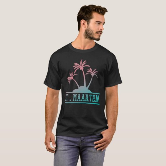 Sint-Maarten | Gradiënt Sint Martin T-shirt (Voorkant volledig)