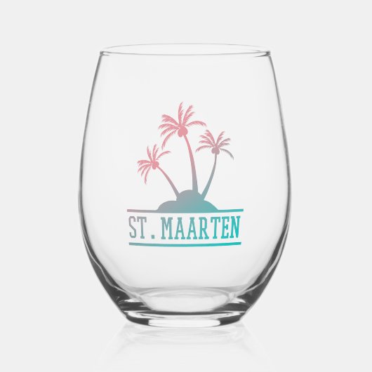 Sint-Maarten | Gradiënt Sint Martin Wijnglas Zonder Voet (Voorkant)