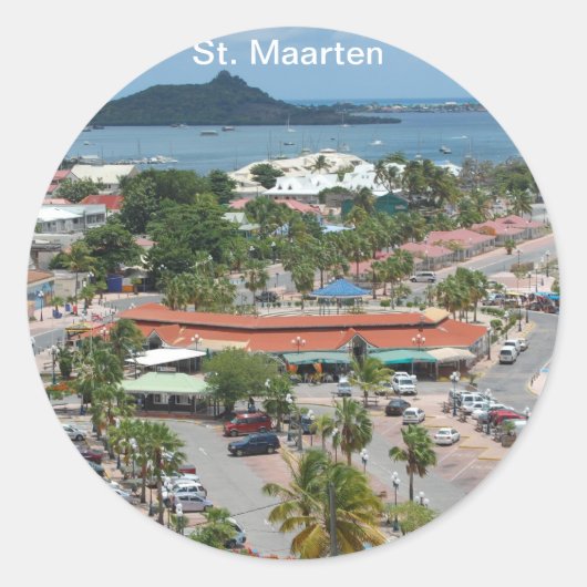 Sint-Maarten - Marigot Bay Ronde Sticker (Voorkant)