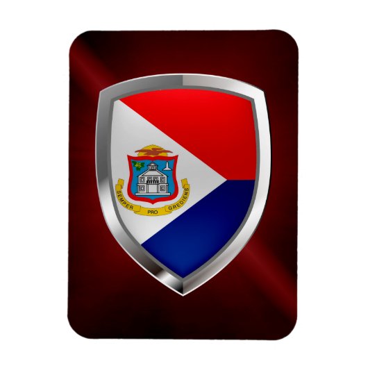 Sint Maarten Metallic Emblem Magneet (Verticaal)