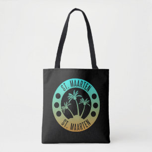 Sint Maarten Oceaan Aqua Blauwe Gradiënt Sint Mart Tote Bag