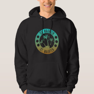Sint Maarten Ocean Aqua Blue Gradient Sint Martin Hoodie