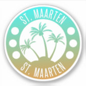 Sint Maarten Ocean Aqua Blue Gradient Sint Martin Sticker (Voorkant)