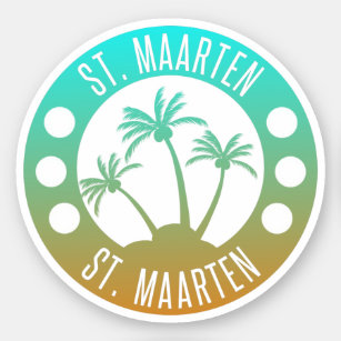 Sint Maarten Ocean Aqua Blue Gradient Sint Martin Sticker