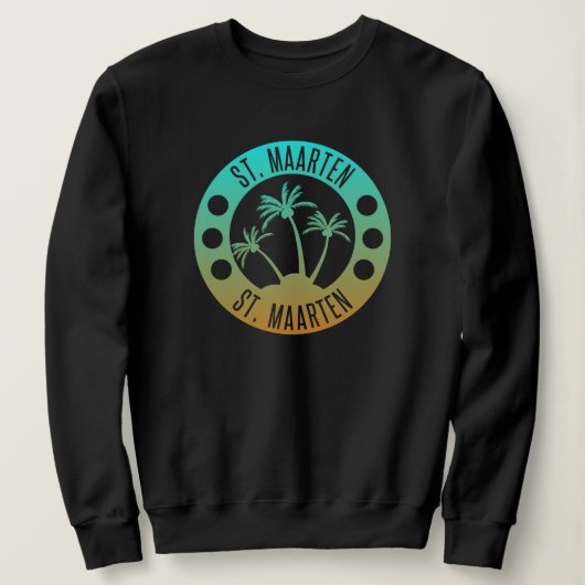 Sint Maarten Ocean Aqua Blue Gradient Sint Martin Trui (Design voorkant)
