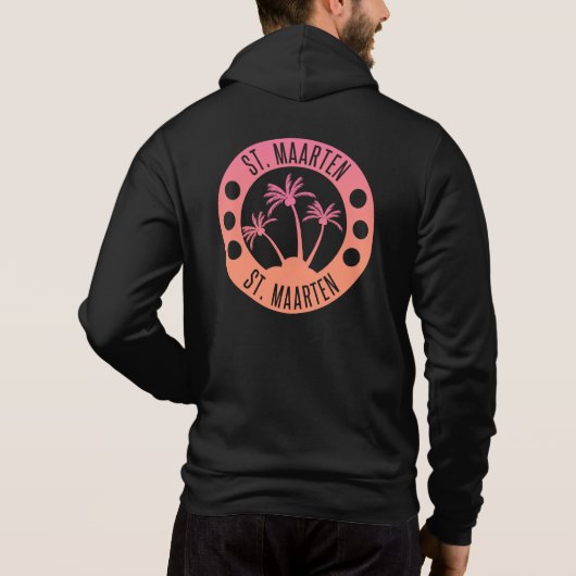Sint Maarten Pink Coral Gradient Sint Martin Hoodie (Achterkant)