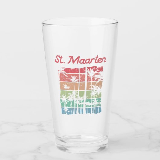 Sint Maarten Rainbow Colors Sint Martin Glas (Voorkant)