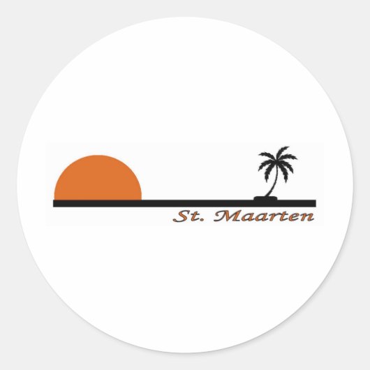 Sint Maarten Ronde Sticker (Voorkant)