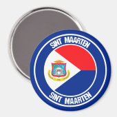 Sint Maarten Round Emblem Magneet (Voorkant / Achterkant)