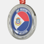 Sint Maarten Round Emblem Metalen Ornament (Links)