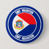 Sint Maarten Round Emblem Ronde Button 7,6 Cm (Voorkant)