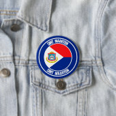 Sint Maarten Round Emblem Ronde Button 7,6 Cm (In situ)