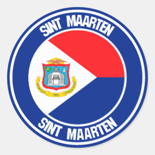 Sint Maarten Round Emblem Ronde Sticker