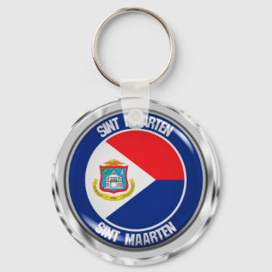 Sint Maarten Round Emblem Sleutelhanger