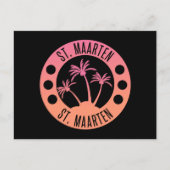 Sint-Maarten Roze en Coral Gradient Sint Martin Briefkaart (Voorkant)