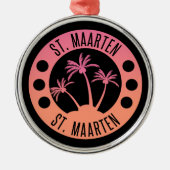 Sint-Maarten Roze en Coral Gradient Sint Martin Metalen Ornament (Voorkant)