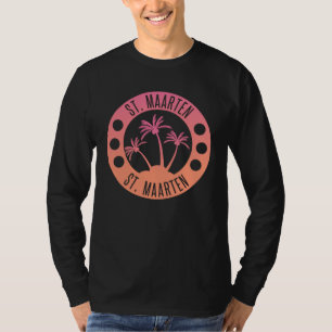 Sint-Maarten Roze en Coral Gradient Sint Martin T-shirt