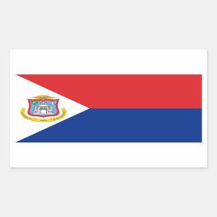 Sint Maarten, Saint Martin Flag, Nederland/Nederla Rechthoekige Sticker