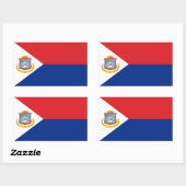 Sint Maarten, Sint Maarten Vlag, Nederlands/Nederl Rechthoekige Sticker (Vel)