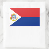 Sint Maarten, Sint Maarten Vlag, Nederlands/Nederl Rechthoekige Sticker (Tas)