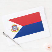 Sint Maarten, Sint Maarten Vlag, Nederlands/Nederl Rechthoekige Sticker (Envelop)