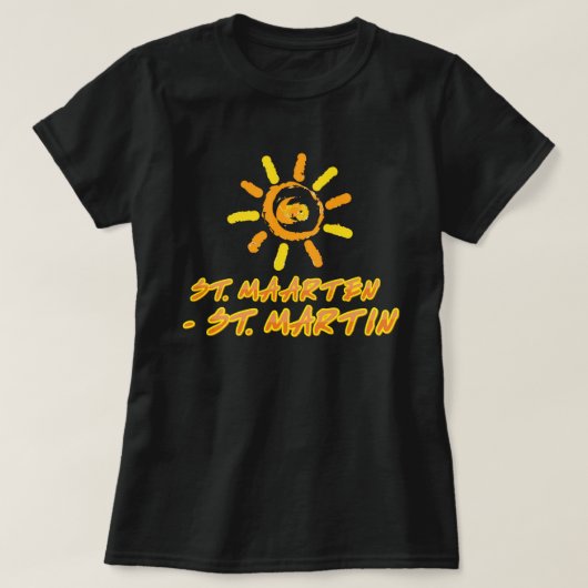 Sint-Maarten - Sint-Martin felgeel en oranje T-shirt (Design voorkant)
