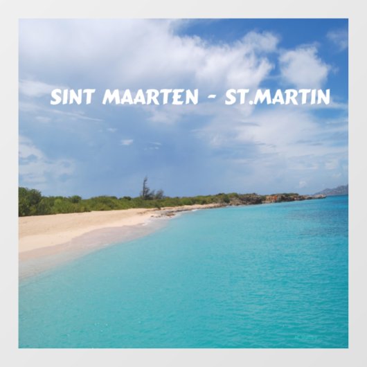 Sint Maarten - St. Martin Beach Scene Raamsticker (Vel)