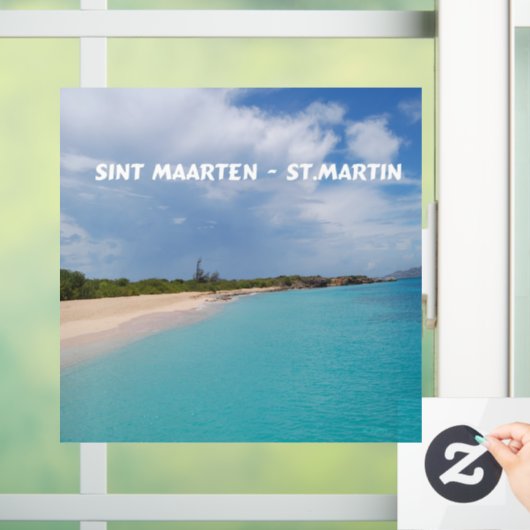 Sint Maarten - St. Martin Beach Scene Raamsticker (Huis)