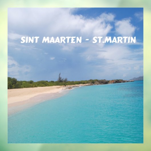 Sint Maarten - St. Martin Beach Scene Raamsticker (Vel 3)