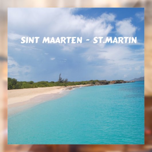 Sint Maarten - St. Martin Beach Scene Raamsticker (Vel 2)