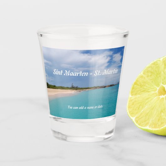 Sint Maarten - St. Martin Beach Scene Shot Glas (Voorkant)