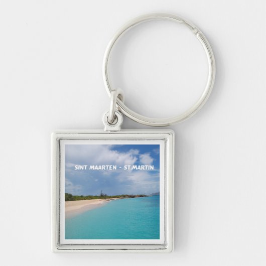Sint Maarten - St. Martin Beach Scene Sleutelhanger (Voorkant)