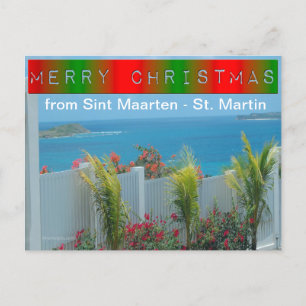 Sint Maarten - St. Martin Ocean Blue Seascape Feestdagenkaart