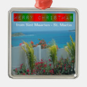 Sint Maarten - St. Martin Ocean Blue Seascape Metalen Ornament (Voorkant)