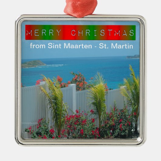 Sint Maarten - St. Martin Ocean Blue Seascape Metalen Ornament (Voorkant)