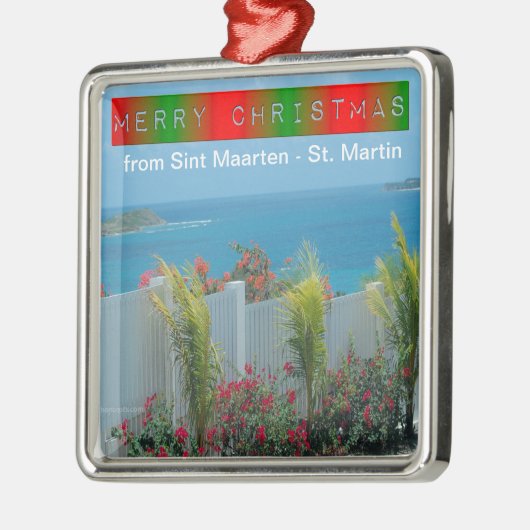 Sint Maarten - St. Martin Ocean Blue Seascape Metalen Ornament (Links)