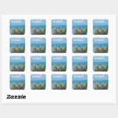 Sint Maarten - St. Martin Ocean Blue Seascape Squa Vierkante Sticker (Vel)