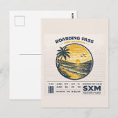 Sint Maarten SXM Oude Reis Badge Briefkaart (Voorkant / Achterkant)