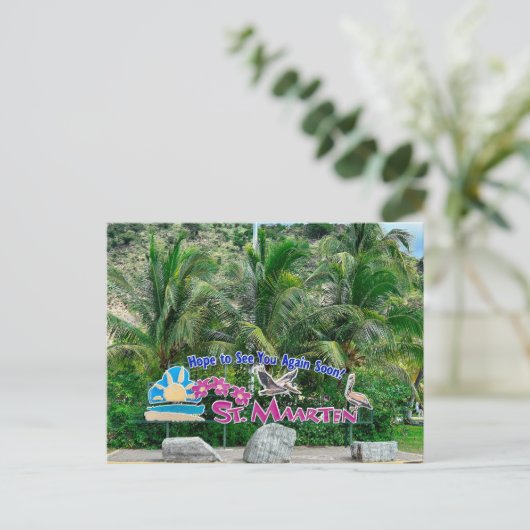 Sint Maarten Teken Briefkaart (Staand voorkant)