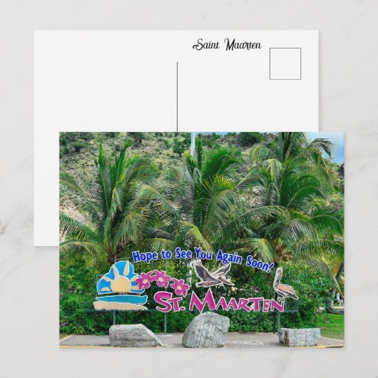 Sint Maarten Teken Briefkaart (Voorkant / Achterkant)