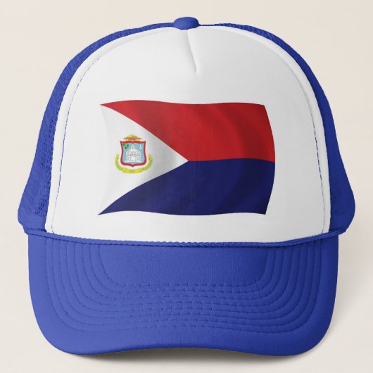 Sint Maarten Vlag Hoed Trucker Pet (Voorkant)