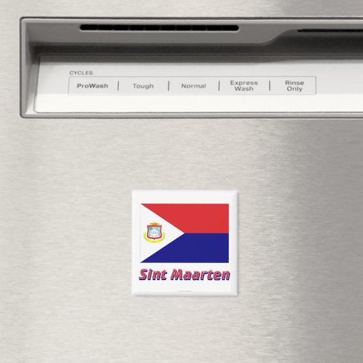 Sint Maarten Vlag met Naam Magneet (Insitu (Vaatwasser))