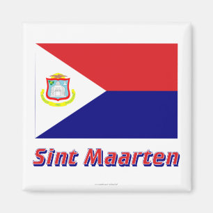 Sint Maarten Vlag met Naam Magneet