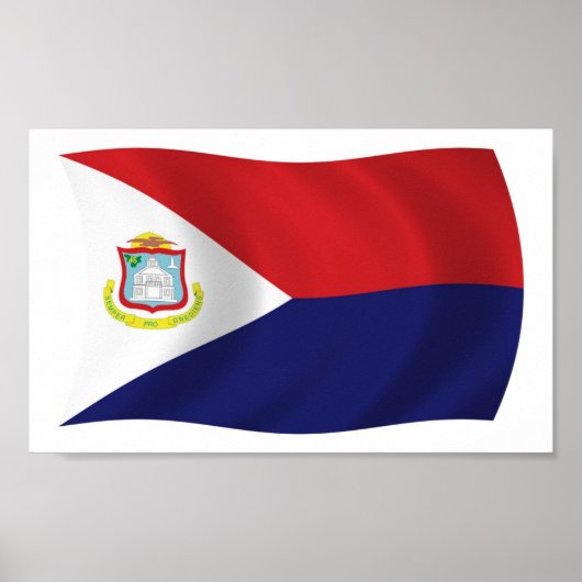 Sint Maarten Vlag Poster Print (Voorkant)