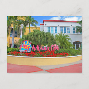 Sint Maarten, Welkomstbord, fotografie, Nederlands Briefkaart