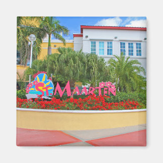Sint Maarten, Welkomstbord, fotografie, Nederlands Magneet